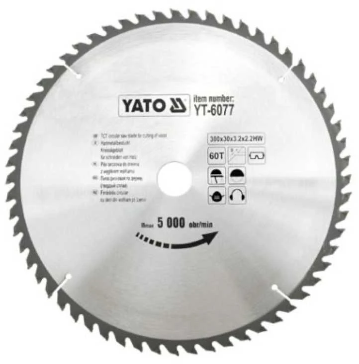 Pjovimo diskas medienai Yato YT-6077; 300x30 mm; Z60