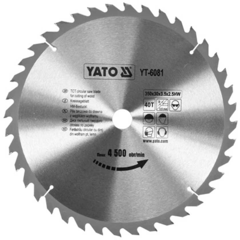 YATO WIDI diskinis pjūklas 350 x 30 mm 40 dantukų 6081