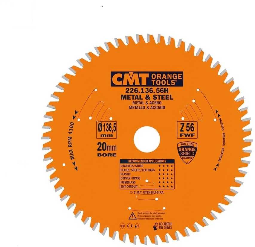 Pjovimo diskas metalui CMT 226; 136x1,5x20; Z56; 0°