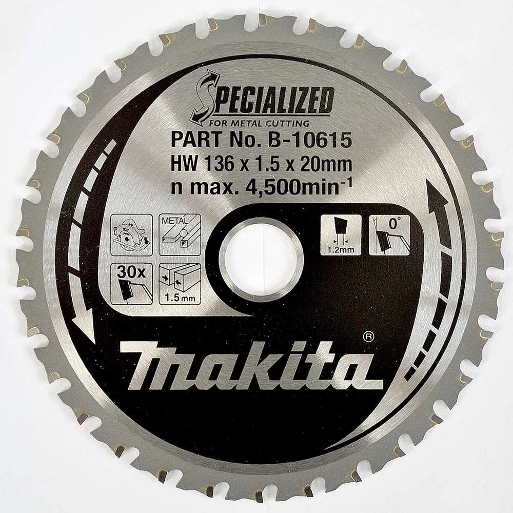 Makita T.C.T. pjūklas SPECIALIZED 136X1.5X20mm 0° T30 B-10615 T.C.T • 136 x20 mm • T30 • 0° • Metalui