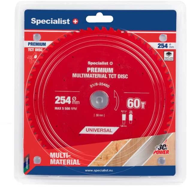 Pjovimo diskas Specialist+ LMM2546030-T; 254x30x1,6 mm; Z60; 0°