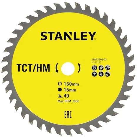 Pjovimo diskas Stanley STA13105-XJ; 160x16 mm; Z40