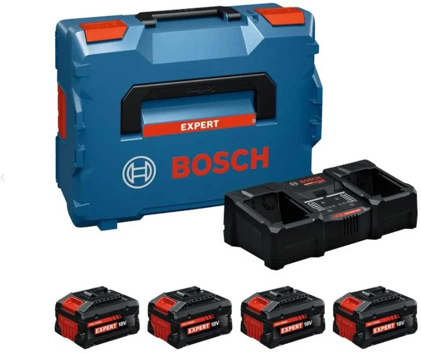 Bosch įrankių lagaminas su įkrovikliu ir akumuliatoriais