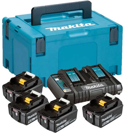 Makita Akumuliatorių ir dvigubo kroviklio komplektas LXT® 197626-8 18V • BL1850B x4 • DC18RD • LXT®