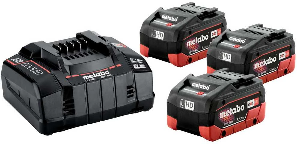 METABO AKUMULIATORIUS 3 x 5,5 Ah LIHD + ASC 145 Įkroviklis