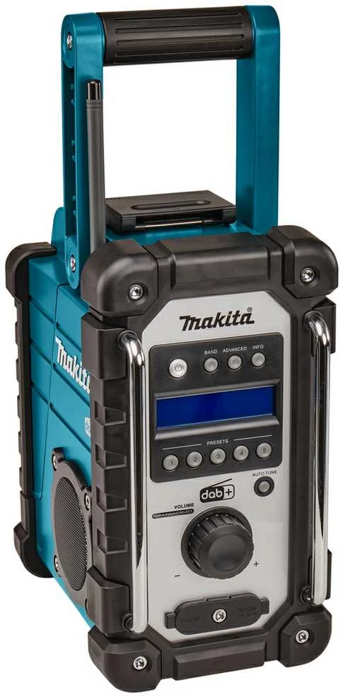 DMR110N DAB+ Radijas, tinka beveik visi Makita akumuliatoriai 7,2 - 18V; galimybė prijungti