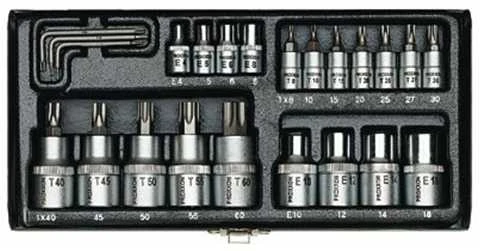 Galvučių rinkinys 1/4"+1/2" TX PROXXON