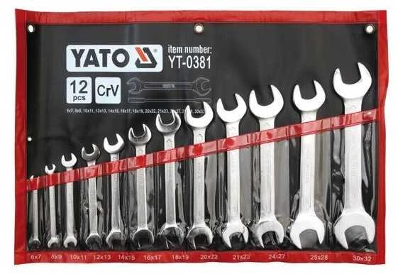 YATO KLUCZE plokščias SATYNOWANE 12 vnt. 6-32mm. DĖKLAS 0381
