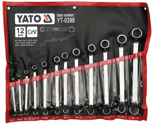 Yato Raktų komplektas žiediniai riebokšliai 6-32mm, 12vnt, chromo vanadis, AS-Drive, riebokšliniai raktai