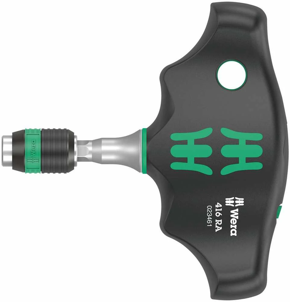 Terkšlinis T formos laikiklis 1/4" antgaliams Wera 411 A RA