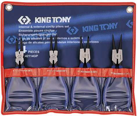 KING TONY PLIERS SEGERA RINKINYS 4 vnt. CASE