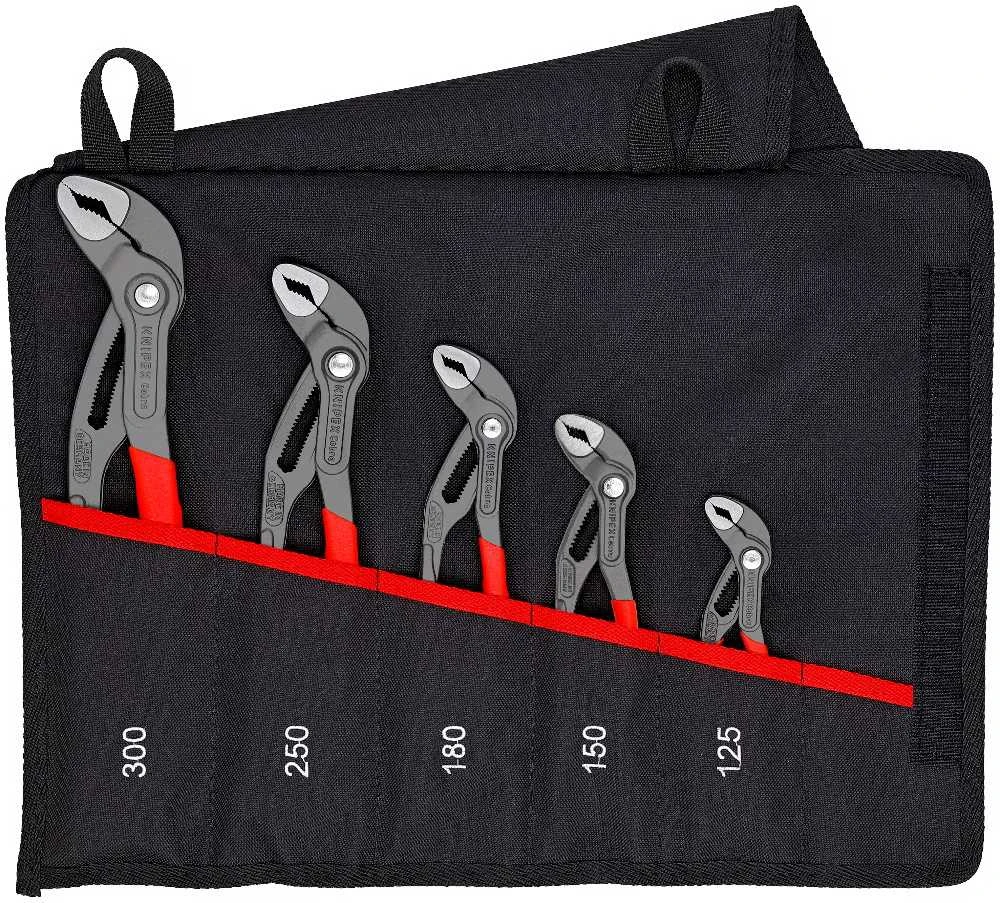 KNIPEX Cobra® Replių komplektas 5 vnt., 125/150/180/250/300mm (00 19 55 S5)