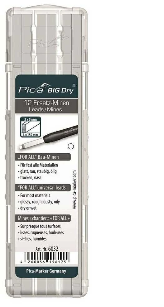 Pica BIG Dry refills, For-All baltos spalvos (keičiamos šerdelės) 12 vnt.