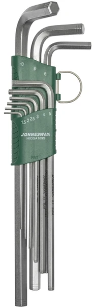Jonnesway Ypač ilgų šešiakampių raktų rinkinys 1,5-10 mm 9vnt. H03SA109S