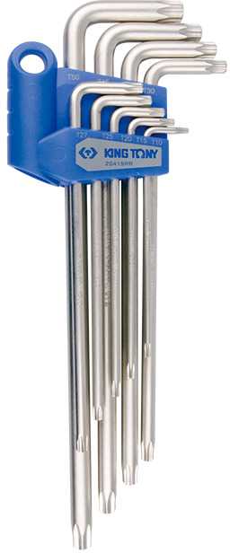 KING TONY TORX RINKINYS SU YPATINGI ILGA skyle T10 - T50 9 vnt. 1127 PLASTIMINĖJE RANENENĖJE
