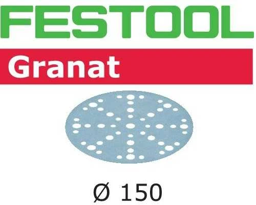 Šlif. popierius eksc. šlifuokliui Festool STF 150 mm; 48; P150; GR; 100 vnt.