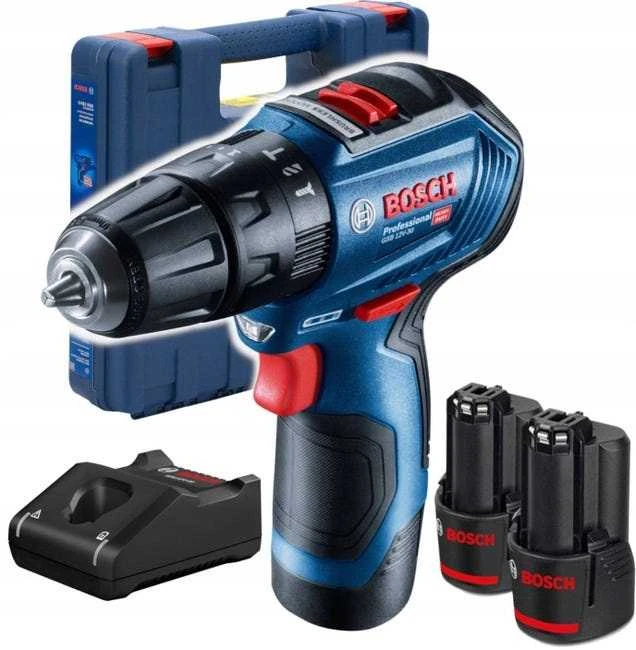 Bosch smūginis suktuvas - gręžtuvas GSB 12V-30 12V 2x2Ah