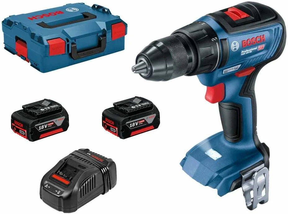 Bosch akumuliatorinis bešepetėlinis suktuvas - gręžtuvas GSB 18V-50, 2 x 2,0 Ah. 28/50 Nm