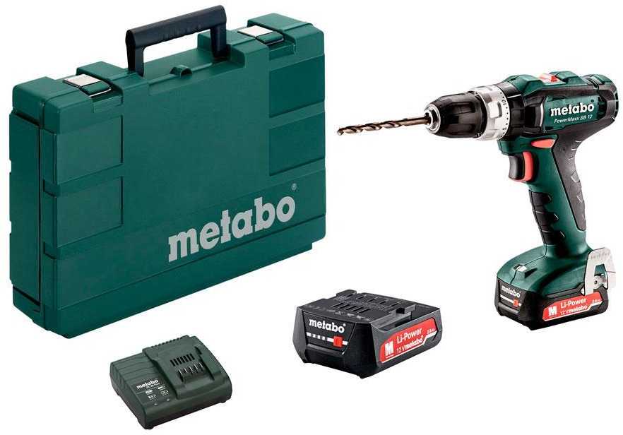 Akumuliatorinis suktuvas/gręžtuvas PowerMaxx SB 12V 2,0Ah, Metabo