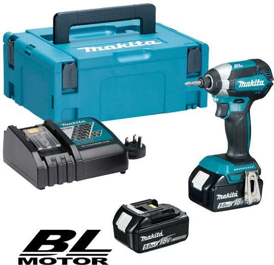 Makita DTD153RTJ Akumuliatorinis smūginis suktuvas, 18 V, 2x5,0 Ah 170 Nm, LED, BL-motor MOTOR, MAKPACK