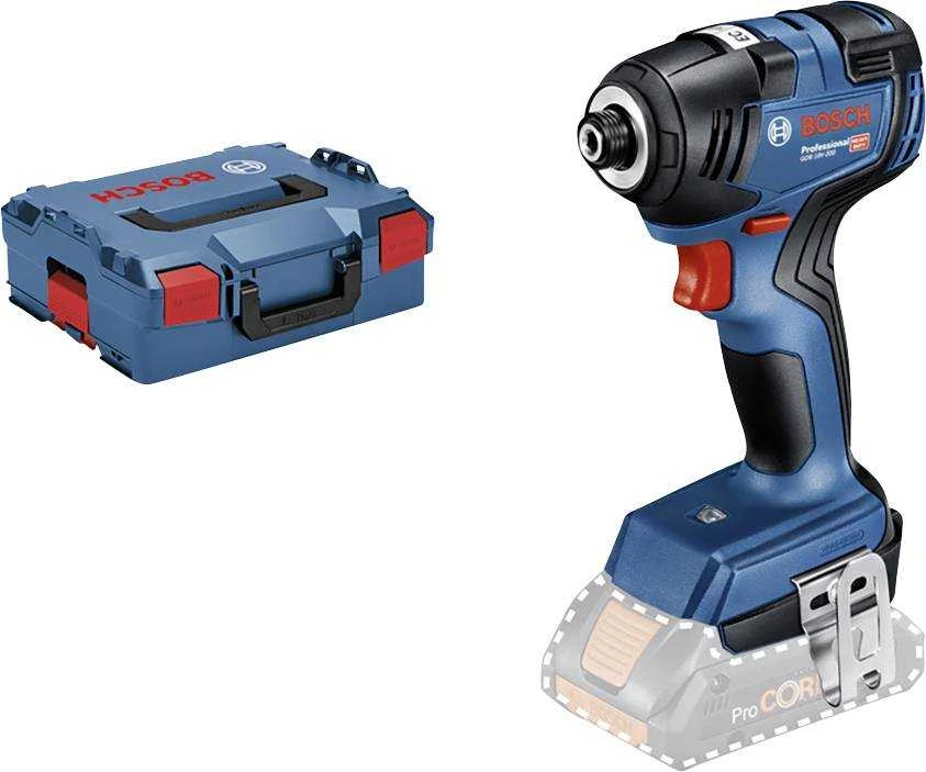 Smūginis veržliasūkis Bosch GDR 18V-200; 18 V (be akumuliatoriaus ir pakrovėjo) + Lagaminas