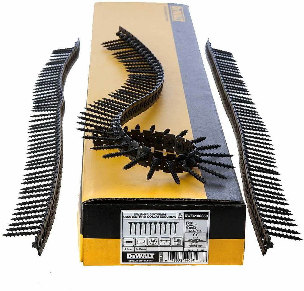 Sraigtai juostoje DeWalt DWF4100350; 3,5x35 mm; 1000 vnt.