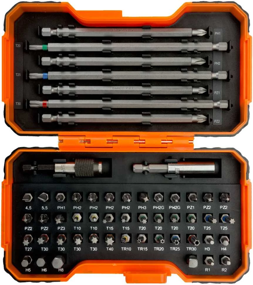 Bahco Antgalių rinkinys 1/4" 54vnt