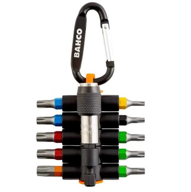 Antgalių rinkinys Bahco T10-T40 "sticky Torx" su magnetiniu laikikliu, 11vnt, su karabinu