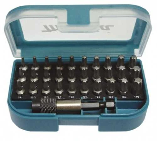 Makita Sukimo antgalių komplektas 31 vnt. TX (T7;T8;T9;T10;T15;T20;T25;T27;T30;T40) P-73352