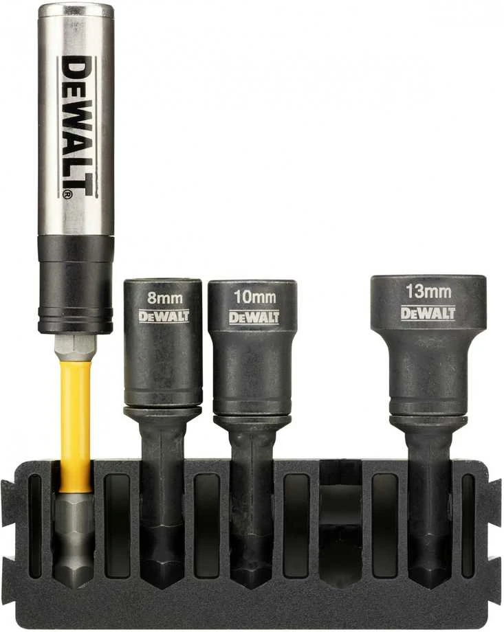 Sukimo galvučių komplektas DeWalt DT70827-QZ; 8-13 mm; 3 vnt. + magnetinis laikiklis