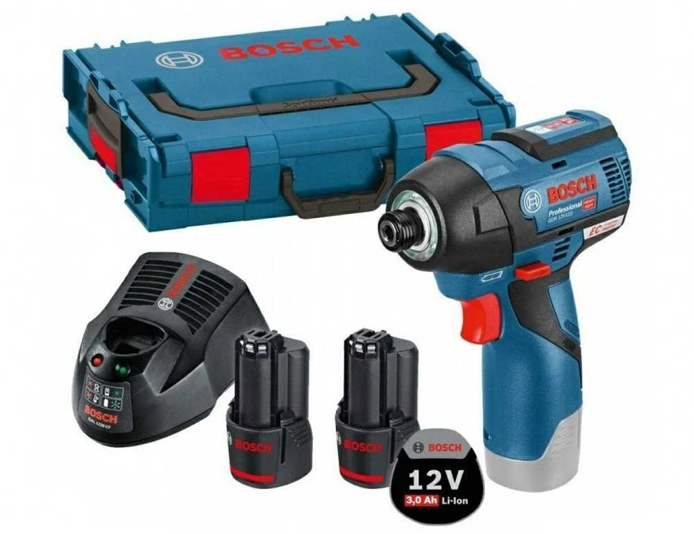 Bosch Akumuliatorinis smūginis suktuvas GDR 12V-110, 2x3.0Ah