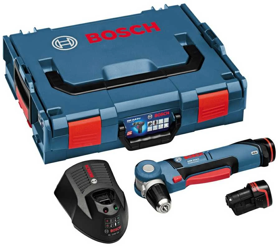 Bosch Akumuliatorinis kampinis gręžtuvas GWB 12V-10, 2x2.0Ah