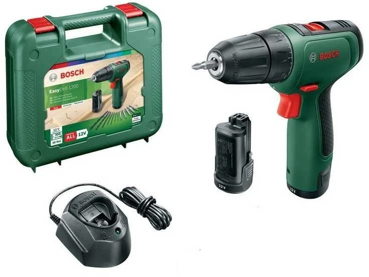 Bosch EasyDrill 1200 (2x1,5 akumuliatoriai) Akumuliatorinis dviejų greičių gręžtuvas - suktuvas