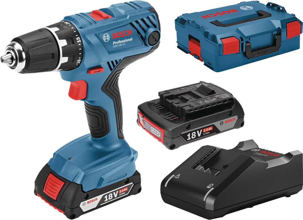 Bosch Akumuliatorinis gręžtuvas-suktuvas GSR 18V-21, 2x2.0Ah, GAL 18V-40