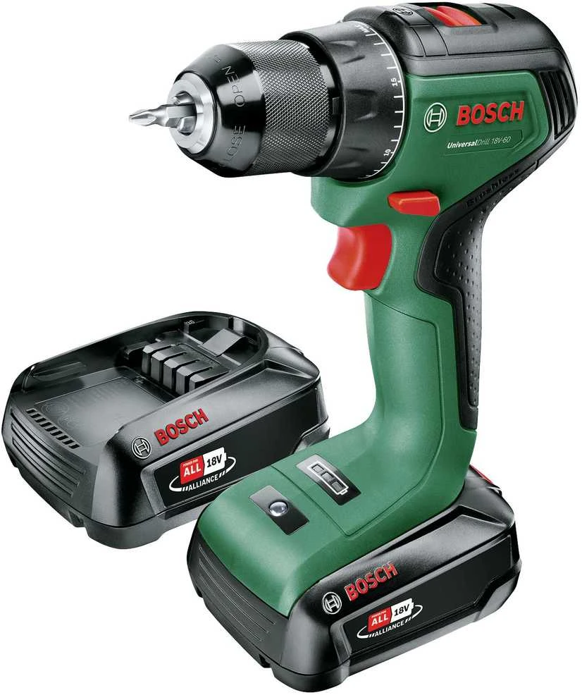 Bosch UniversalDrill 18V-60,2x2 Akum.suktuvas