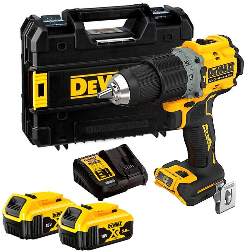 Smūginis gręžtuvas-suktuvas DeWalt DCD805P2T-QW; 18 V; 2x5,0 Ah akum.