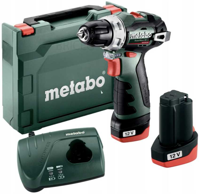 metabo akumuliatorinis gręžtuvas BS BL 12V 38Nm 2x2,0Ah