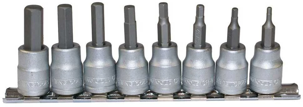TengTools Galvučių su antgaliais rinkinys Teng Tools M3811; 3/8''; 8 vnt.