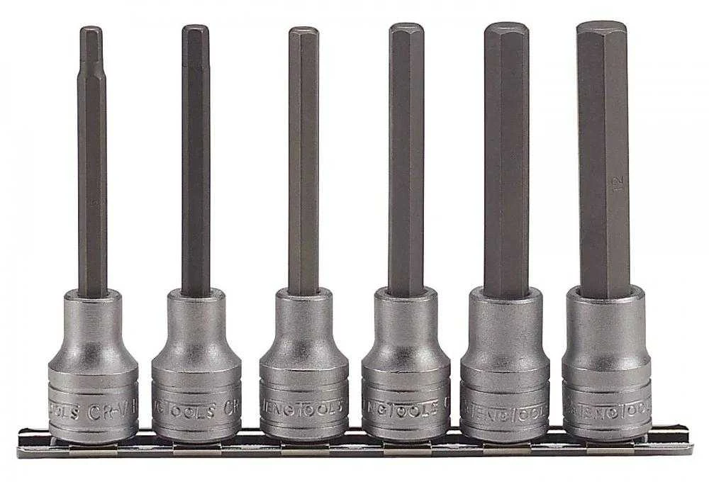 TengTools Galvučių su antgaliais rinkinys Teng Tools M1211; HEX; 1/2''; 6 vnt.