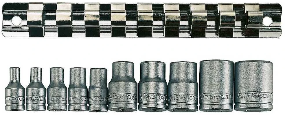 TengTools Sukimo galvučių komplektas Teng Tools M3814; TX-E; 1/4''; 3/8''; 10 vnt.