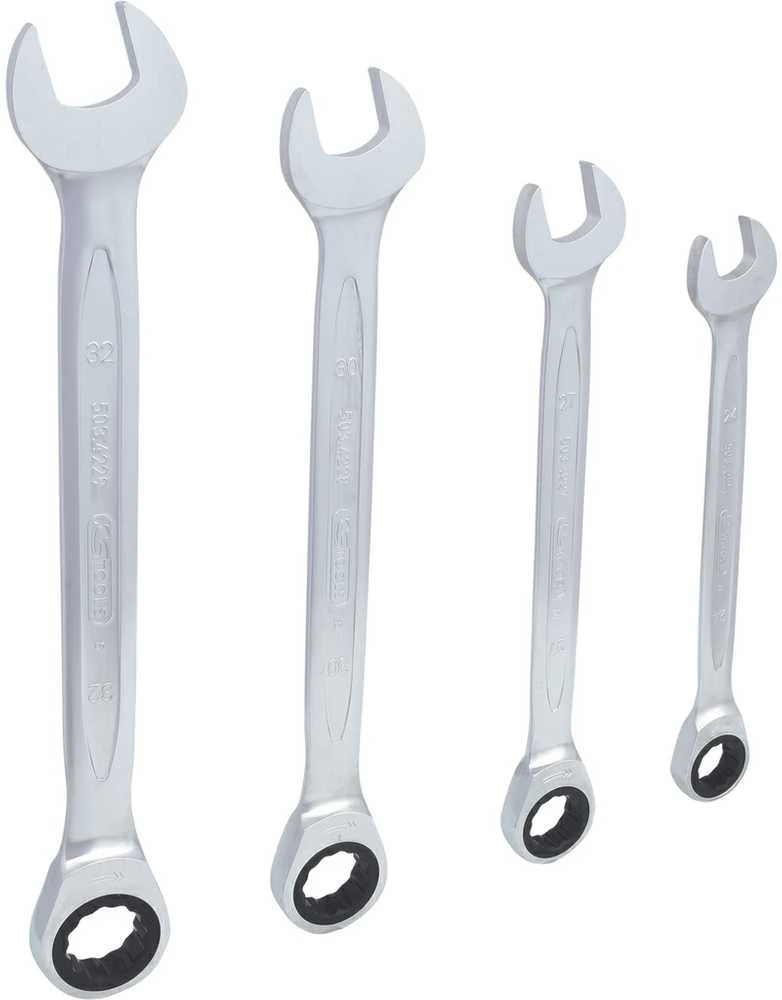4 dalių kombinuotų terkšlinių raktų rinkinys KS TOOLS GEARplus 24-32mm