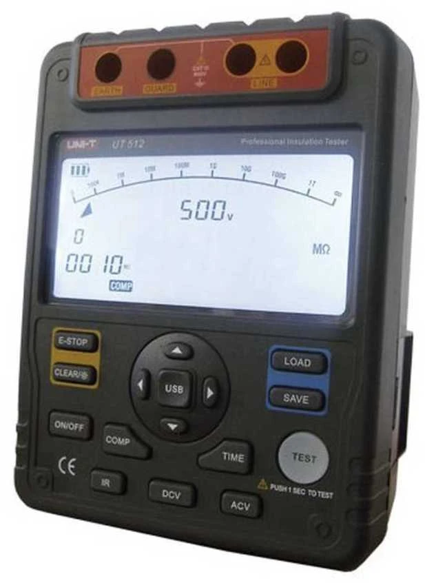 Uni-t Izoliacijos varžos matuoklis UT512; LCD (9999) 19mm; stulpelis 29segm.