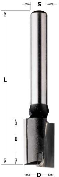 Tiesi pirštinė freza CMT; S=8 mm; D=8 mm