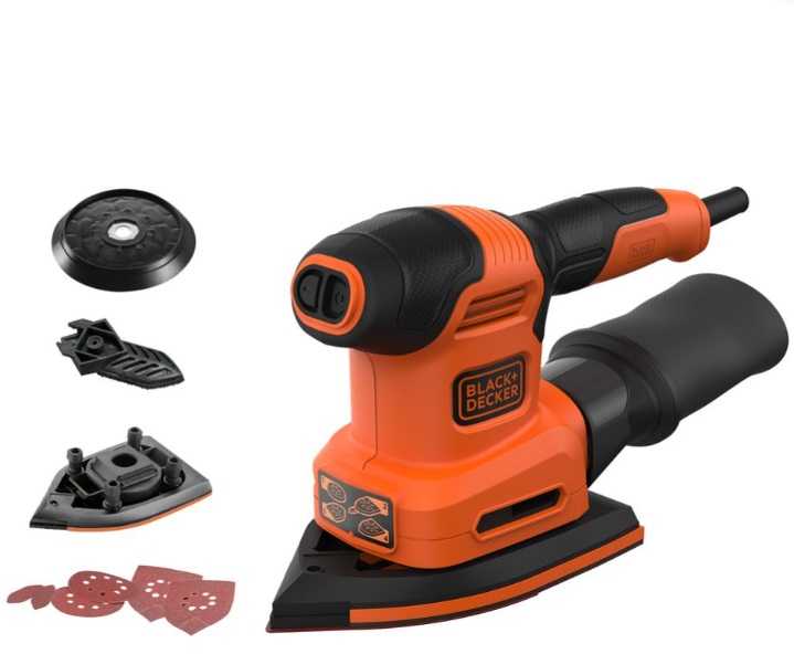 Black & Decker Juodas & Decker Trikampis šlifuoklis Juodas & Decker BEW200-QS; 200 W