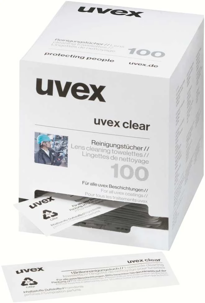 Uvex servetėlės akiniams, 100 vnt. dėžutė