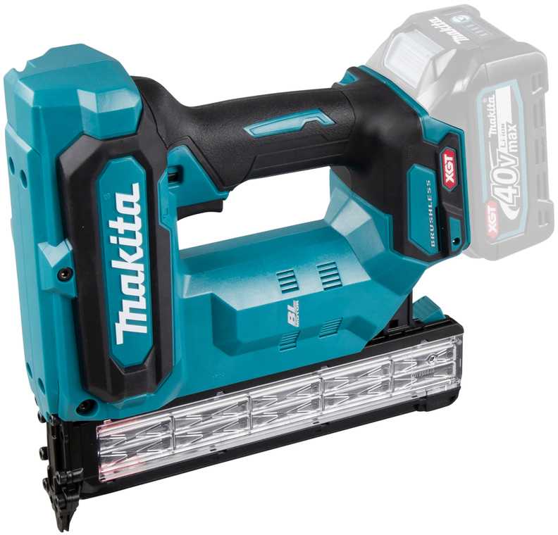 Makita FN001GZ Akumuliatorinis viniakalis XGT, 18Ga, 15-40mm, 100pcs., "Z" versija - komplektuojamas be akumuliatoriaus ir kroviklio