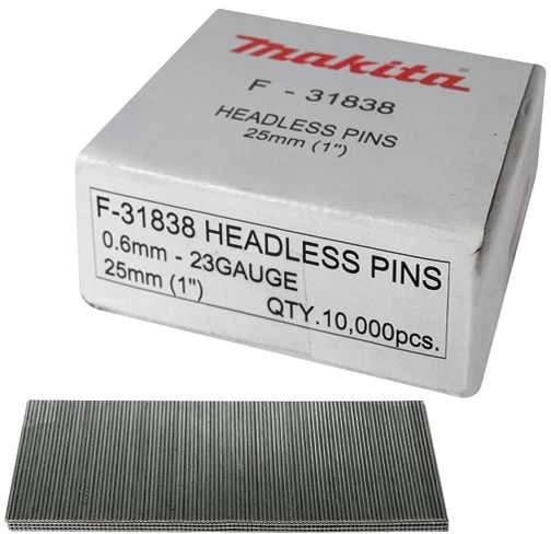 Makita Smeigės 0,6X25MM, Plienas P25, 10.000 Vnt. F-31838 Smeigės 0,6X25MM, Plienas P25, 10.000 Vnt. BPT350, BPT351, AF500HP
