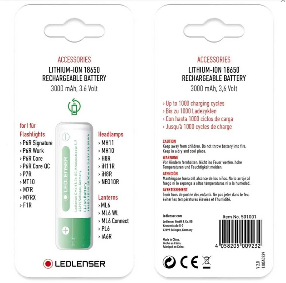 Akumuliatorius Led Lenser 18650 3,7V 3000 mAh