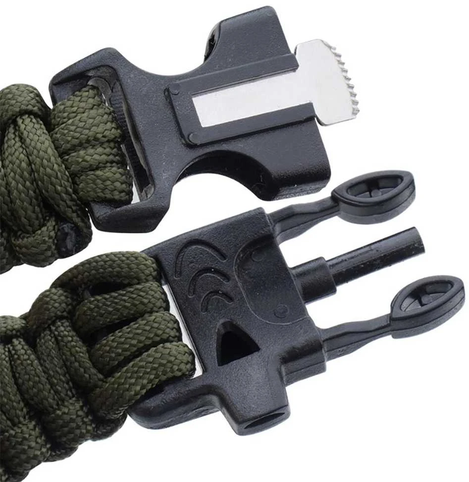 Badger Outdoor Apyrankė 101 Inc. Compass 9'' Paracord Žalia