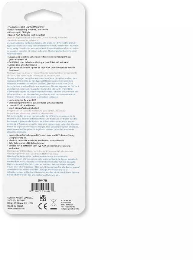 Carson Aspheric asferinis didinimo stiklas 7x didina